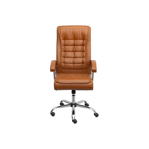 Cadeira Boxbit Office Oslo Rodízio Caramelo com Molas Revestida em P.U. Base Rodízio
