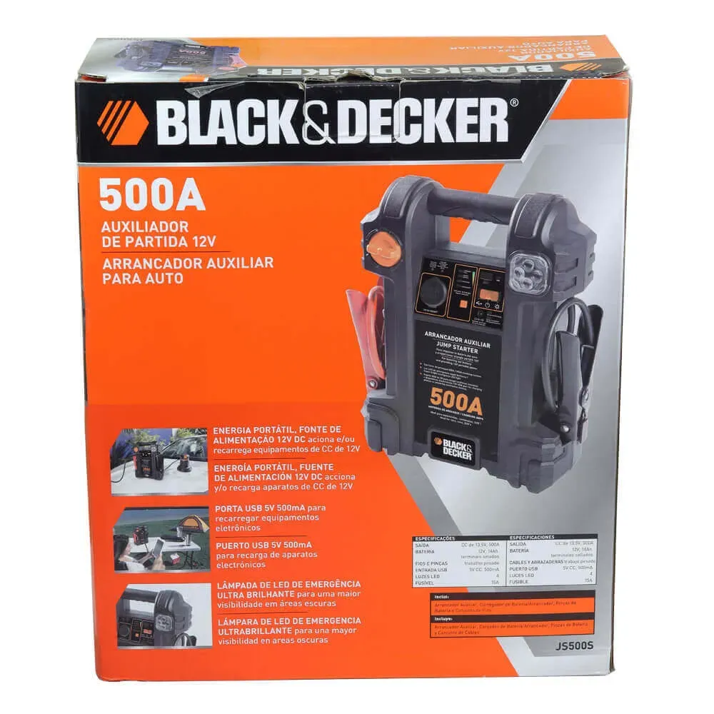 AUXILIAR DE PARTIDA BLACK+DECKER JS500S-BR – 500A – 12V