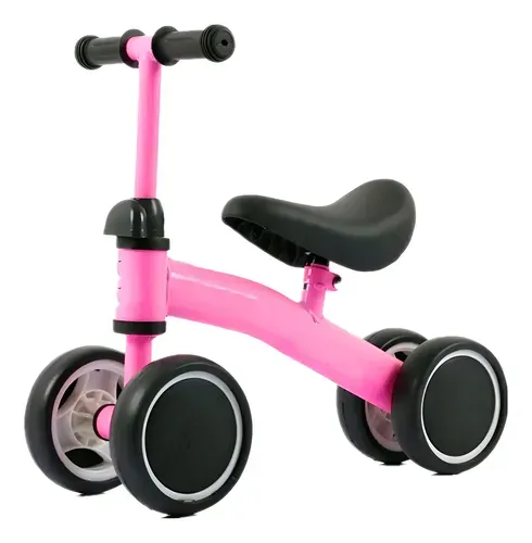 BICICLETA DE EQUILÍBRIO INFANTIL 4 RODAS SEM PEDAL – ROSA
