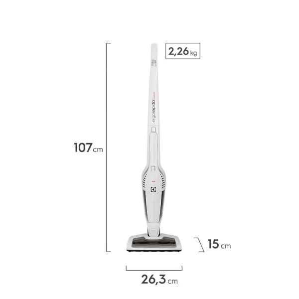 Aspirador de Pó Vertical Sem Fio Electrolux Ergorapido 2 em 1 Cyclone até 21 min Branco (ERG21) - Bivolt - Image 2