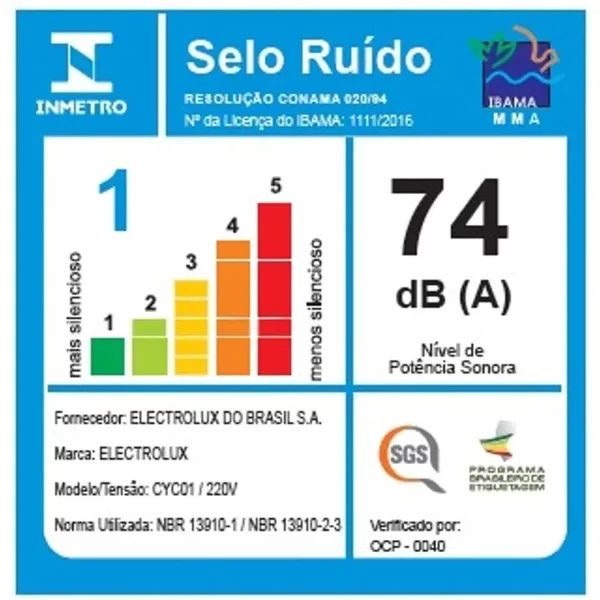 Aspirador de Pó sem Saco Electrolux 1200W Cyclonic Silencioso com Filtro HEPA Azul (CY01) - Image 15