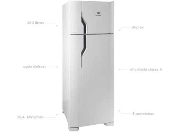 Geladeira/Refrigerador Electrolux Manual Duplex 260L Cycle Defrost DC35A Branco - Image 3