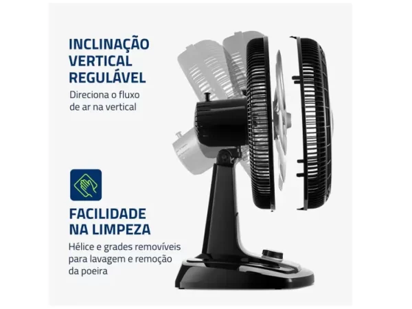 Ventilador de Mesa Mondial VTX-40-8P Turbo 40cm 3 Velocidades - Image 10