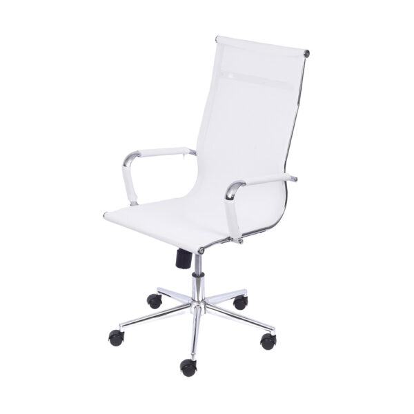 Cadeira De Escritório Presidente Giratória Com Relax Eames Star Branca