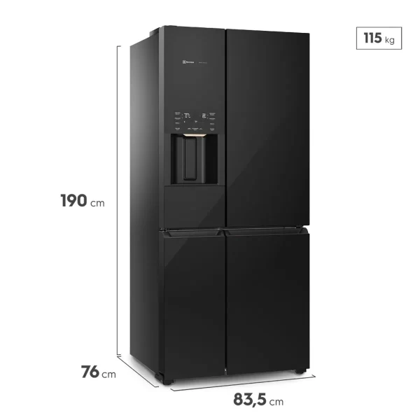 Refrigerador French Door Pro Series Electrolux de 04 Portas Frost Free com 541 Litros FlexiSpace Black - IQ8IB - Image 2