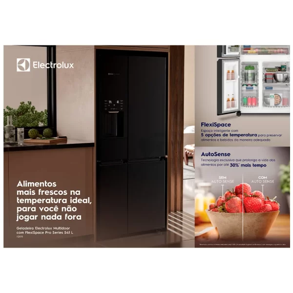 Refrigerador French Door Pro Series Electrolux de 04 Portas Frost Free com 541 Litros FlexiSpace Black - IQ8IB - Image 10