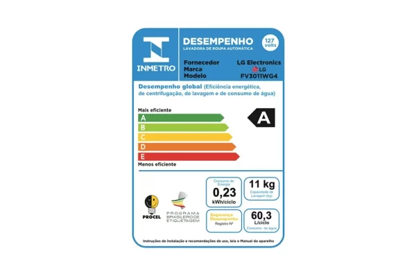 Máquina de Lavar Automática Lava e Seca 11KG LG CV5011WG4 Branca - 220V - Image 11