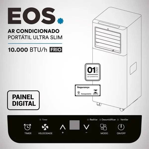 Ar Condicionado Portátil EOS EAP10F 10000BTU Frio Ultra Slim - 220V - Image 7