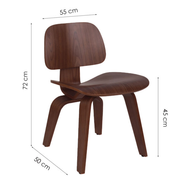 Cadeira Eames Walnut Madeira Cor Marrom Médio Estrutura Da Cadeira Marrom - Imagem 5