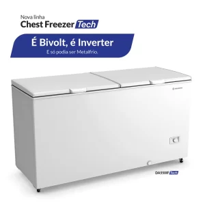Freezer Horizontal 543 Litros MetalFrio Chest Dupla Ação Branco Bivolt - DA550IFT00