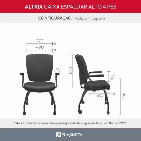 Cadeira para Escritório Altrix 4 Pés - Image 3