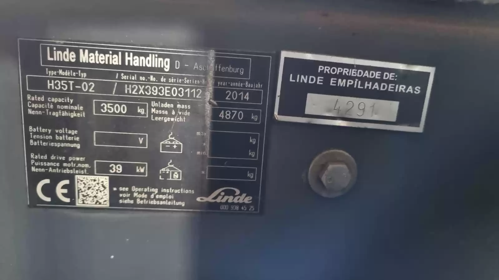 Empilhadeira a gás Linde H35T-02 - Imagem 3