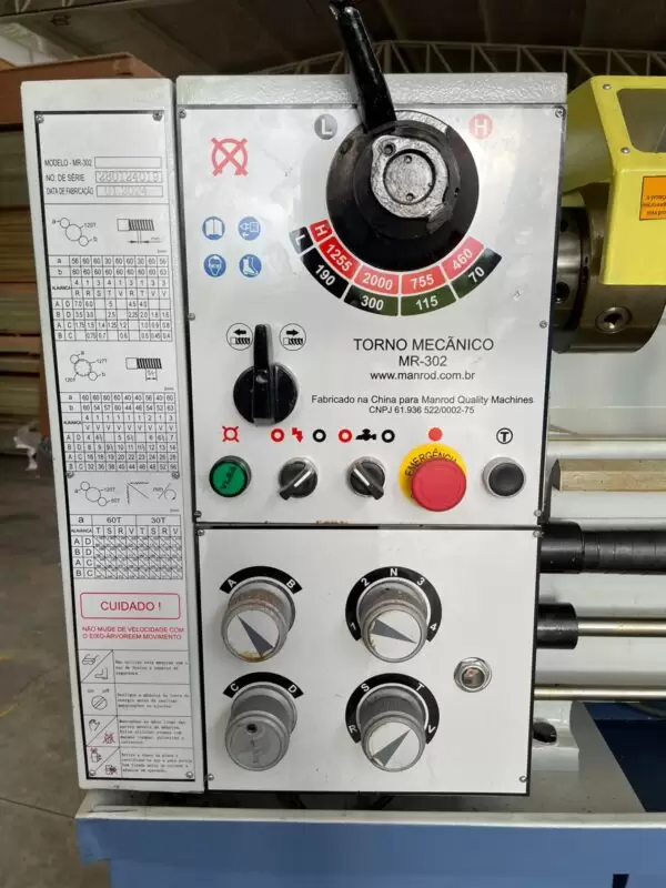 Torno Mecânico Industrial MR-302 330 x 1000 mm 220/380V - MANROD-MR-302 - Imagem 4