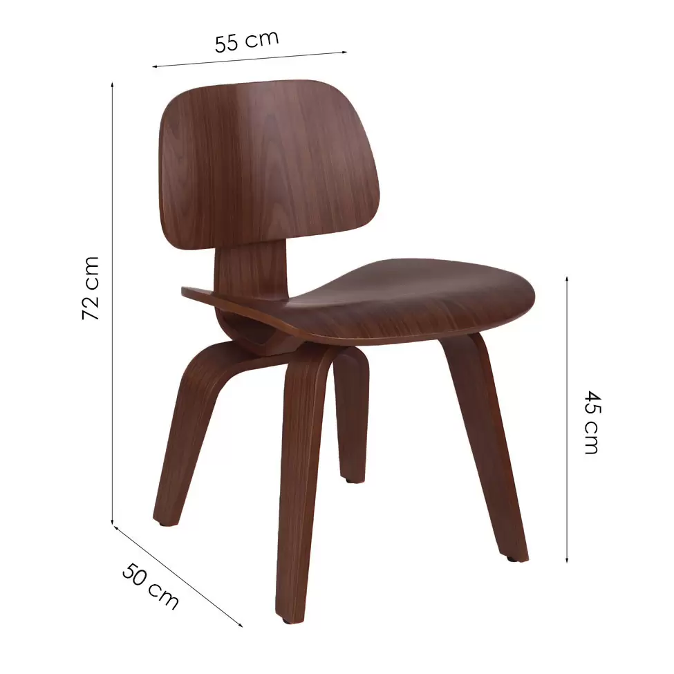 Cadeira Eames Walnut Madeira Cor Marrom Médio Estrutura Da Cadeira Marrom - Imagem 5